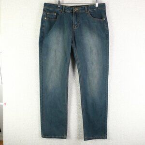 Giorgio Armani Jeans Mens 36X32 Blue Stone Wash Straight Leg Stretch Vintage